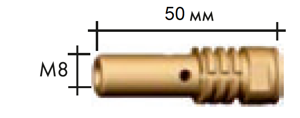 016.D114 Вставка для накінечника M8/Tr18/50 мм LH