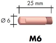 Накінечник, E-Cu - M6 х 1,0мм    6,0/25 мм